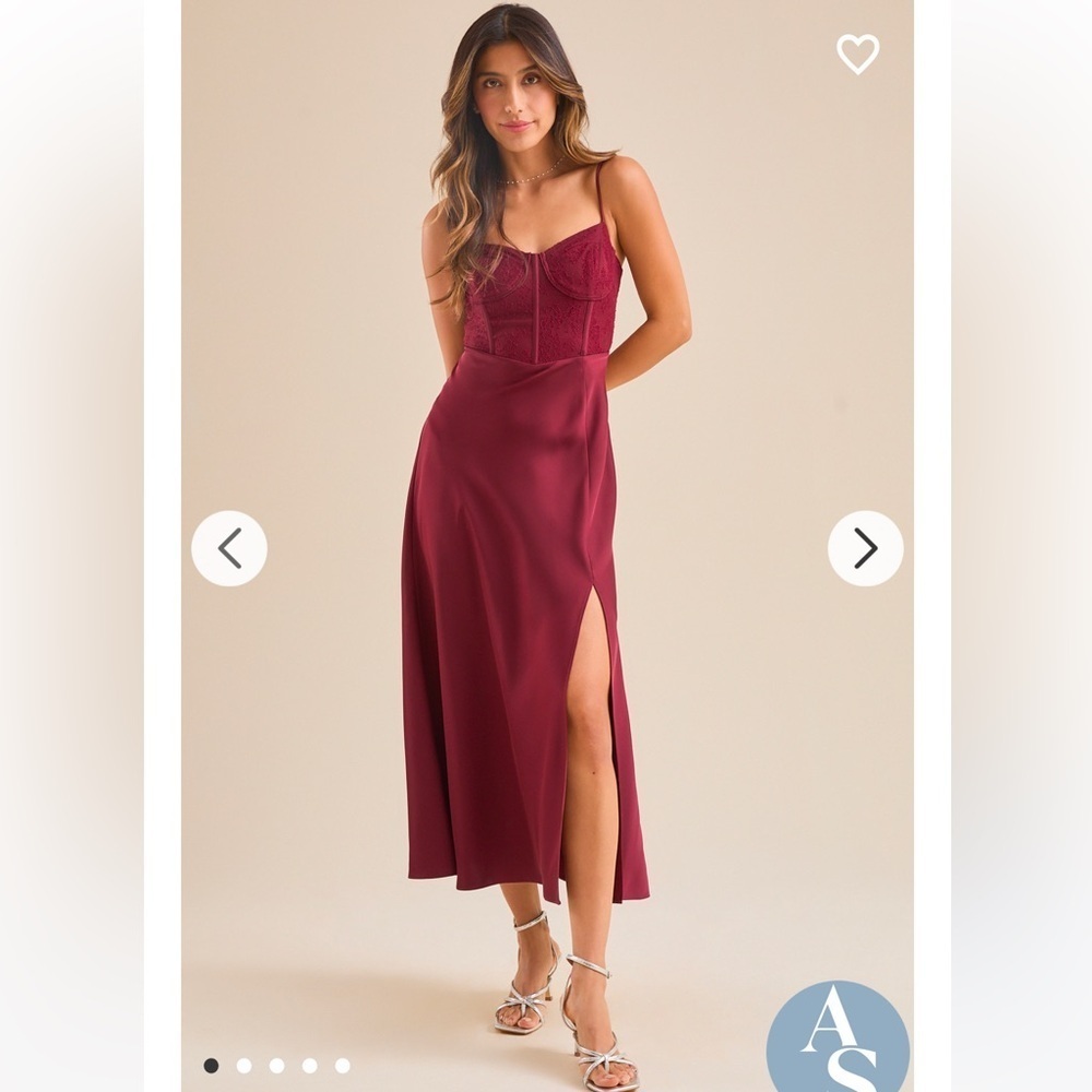 New with tags Altar’d State Evalina Satin Maxi Dress